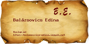 Balázsovics Edina névjegykártya