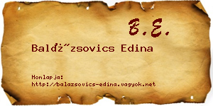 Balázsovics Edina névjegykártya